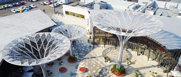 Eastgate shopping: Solar Trees and Sustainable Design